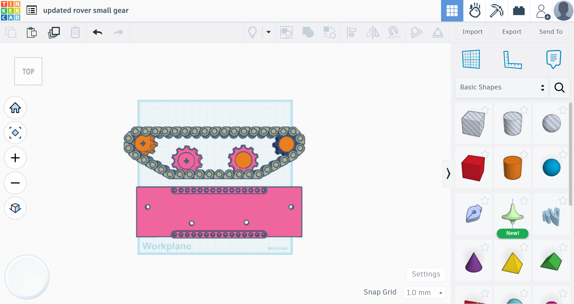 Tinkercad treads design