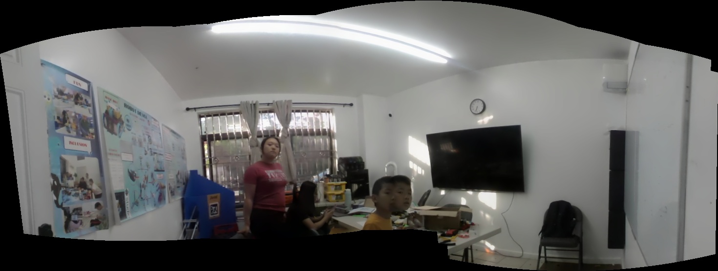 Panorama outline of our lab from the camera mapping test